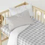 Fitted bottom sheet HappyFriday Basic Kids Grey 70 x 140 x 14 cm Gingham by HappyFriday, Sheets and pillowcases - Ref: D16119...