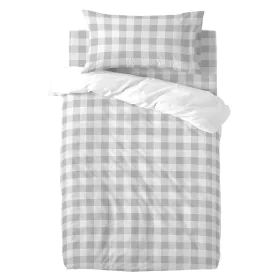 Duvet cover set HappyFriday Basic Kids Grey Baby Crib Gingham 2 Pieces by HappyFriday, Quilts and quilt covers - Ref: D161193...