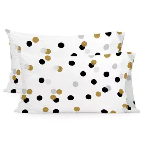 Pillowcase HappyFriday Blanc Golden Dots Multicolour 50 x 75 cm (2 Units) by HappyFriday, Sheets and pillowcases - Ref: D1611...