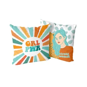 Cushion cover HappyFriday Aware Girl power Multicolour 50 x 50 cm 2 Pieces by HappyFriday, Cushion Covers - Ref: D1612434, Pr...