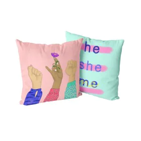 Cushion cover HappyFriday Aware Me Multicolour 50 x 50 cm 2 Pieces by HappyFriday, Cushion Covers - Ref: D1612440, Price: 6,0...