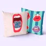 Fodera per cuscino HappyFriday Aware Lips Multicolore 50 x 50 cm 2 Pezzi di HappyFriday, Copricuscini e federe - Rif: D161244...