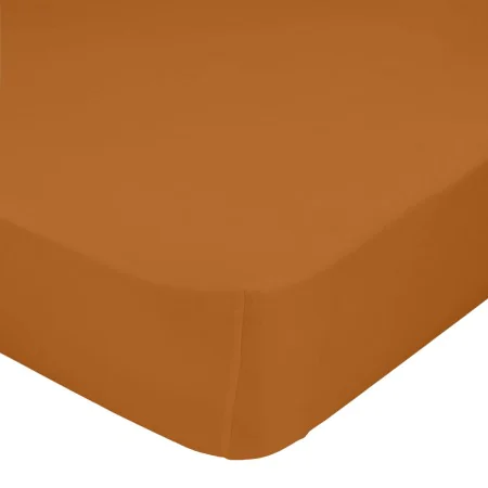 Lençol de baixo HappyFriday BASIC Terracota 90 x 200 x 32 cm de HappyFriday, Lençóis e capas de almofadas - Ref: D1612474, Pr...