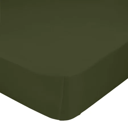 Fitted sheet HappyFriday BASIC Dark green 90 x 200 x 32 cm by HappyFriday, Sheets and pillowcases - Ref: D1612528, Price: 20,...