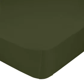 Fitted sheet HappyFriday BASIC Dark green 105 x 200 x 32 cm by HappyFriday, Sheets and pillowcases - Ref: D1612529, Price: 20...