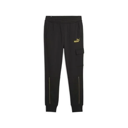 Calças de Treino para Adultos Puma Ess+ Minimal Gold Preto Homem de Puma, Homem - Ref: S64119947, Preço: 58,43 €, Desconto: %