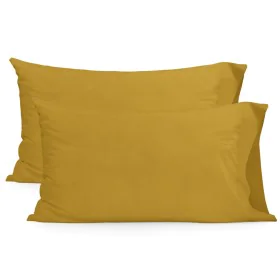 Pillowcase HappyFriday BASIC Mustard 50 x 75 cm (2 Units) by HappyFriday, Sheets and pillowcases - Ref: D1612563, Price: 15,1...