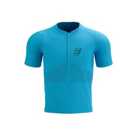 Camisola de Manga Curta Unissexo Compressport Trail Half-Zip Fitted SS Azul celeste de Compressport, Homem - Ref: S64121094, ...