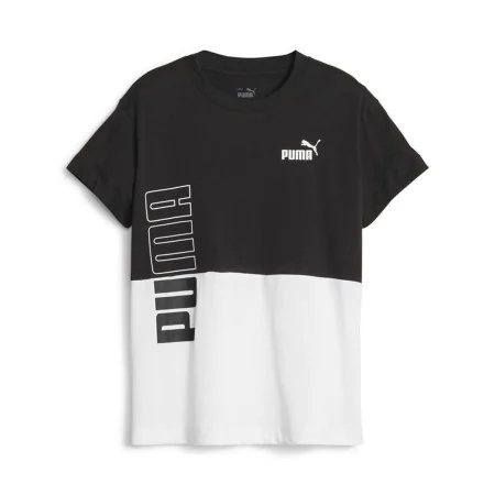 T shirt à manches courtes Enfant Puma Power Colorblock Blanc Noir de Puma, Garçon - Réf : S64121246, Prix : 23,81 €, Remise : %