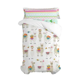 Duvet cover set HappyFriday Moshi Moshi Cute Llamas Multicolour 2 Pieces by HappyFriday, Quilts and quilt covers - Ref: D1612...