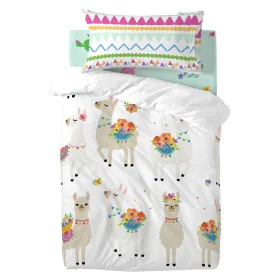 Duvet cover set HappyFriday Moshi Moshi Cute Llamas Multicolour Baby Crib 2 Pieces by HappyFriday, Quilts and quilt covers - ...