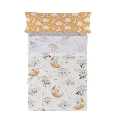 Jeu de draps HappyFriday Moshi Moshi Baby koala Multicouleur Lit 1 persone 2 Pièces de HappyFriday, Draps et taies d'oreiller...