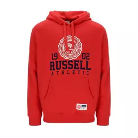 Felpa con Cappuccio Uomo Russell Athletic Ath 1902 Rosso di Russell Athletic, Uomo - Rif: S64121703, Prezzo: 55,30 €, Sconto: %