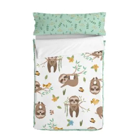 Quilted Zipper Bedding HappyFriday Moshi Moshi Happy Sloth Multicolour 105 x 200 cm by HappyFriday, Slumber Bags - Ref: D1612...