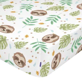 Lenzuolo con angoli aderenti HappyFriday Moshi Moshi Happy Sloth Multicolore 90 x 200 x 32 cm di HappyFriday, Lenzuola e fede...