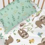 Lenzuolo con angoli aderenti HappyFriday Moshi Moshi Happy Sloth Multicolore 70 x 140 x 14 cm di HappyFriday, Lenzuola e fede...