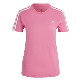 Camisola de Manga Curta Mulher Adidas 3 stripes Cor de Rosa de Adidas, Mulher - Ref: S64126811, Preço: 17,79 €, Desconto: %