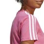 Camisola de Manga Curta Mulher Adidas 3 stripes Cor de Rosa de Adidas, Mulher - Ref: S64126811, Preço: 17,79 €, Desconto: %