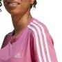 Camisola de Manga Curta Mulher Adidas 3 stripes Cor de Rosa de Adidas, Mulher - Ref: S64126811, Preço: 17,79 €, Desconto: %