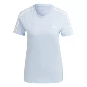 T-shirt à manches courtes femme Adidas 3 stripes Bleu clair de Adidas, Femme - Réf : S64126812, Prix : 23,38 €, Remise : %