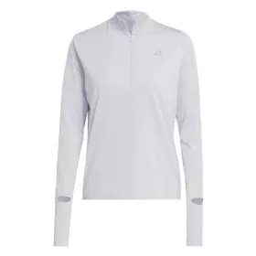 Camisola de Manga Comprida de Mulher Adidas Fast 1/2 Zip Lilás Lavanda de Adidas, Mulher - Ref: S64126854, Preço: 54,69 €, De...