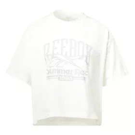 Camisola de Manga Curta Mulher Reebok Graphic Logo Branco de Reebok, Mulher - Ref: S64126915, Preço: 18,68 €, Desconto: %