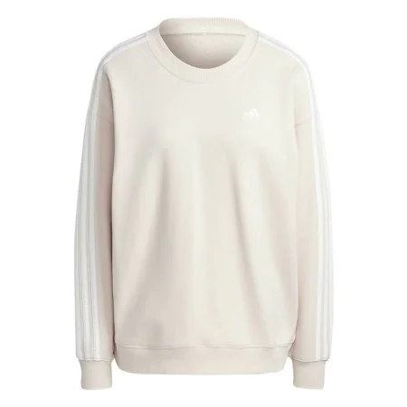 Sudadera con Capucha Mujer Adidas 3 Stripes Ft Swt Blanco Beige de Adidas, Mujer - Ref: S64127334, Precio: 45,36 €, Descuento: %