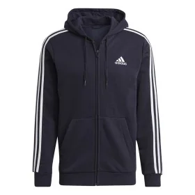 Felpa con Cappuccio Uomo Adidas 3 Stripes Blu scuro di Adidas, Uomo - Rif: S64127745, Prezzo: 50,77 €, Sconto: %