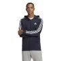 Felpa con Cappuccio Uomo Adidas 3 Stripes Blu scuro di Adidas, Uomo - Rif: S64127745, Prezzo: 50,77 €, Sconto: %