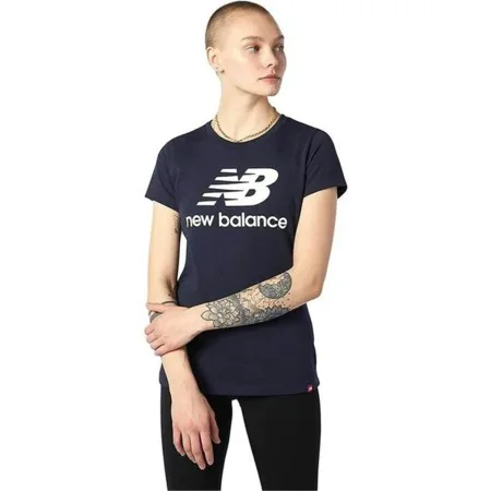 Women’s Short Sleeve T-Shirt New Balance Essentials Stacked Logo Blue (L) by New Balance, Women - Ref: S64127786, Price: 27,6...