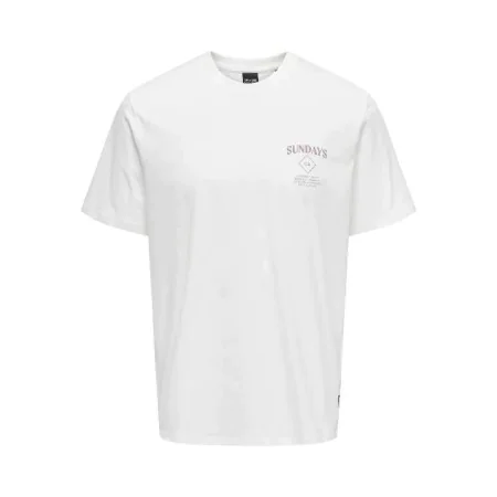 Men’s Short Sleeve T-Shirt Only & Sons Onskye Reg White by Only & Sons, Men - Ref: S64139538, Price: 11,07 €, Discount: %