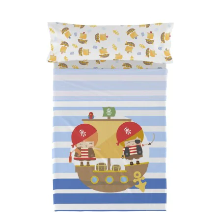 Set di Lenzuola HappyFriday Happynois Pirate Ship Multicolore Singolo 2 Pezzi di HappyFriday, Lenzuola e federe per cuscino -...