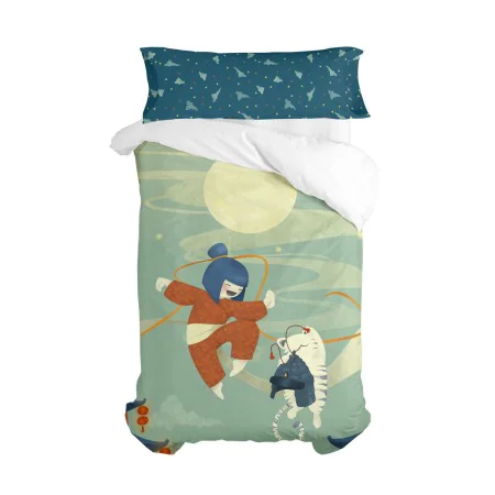 Duvet cover set HappyFriday Mr Fox The warrior Multicolour Single 2 Pieces by HappyFriday, Quilts and quilt covers - Ref: D16...