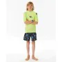 Maglia a Maniche Corte per Bambini Rip Curl Wave Upf Verde limone di Rip Curl, Bambino - Rif: S64141555, Prezzo: 20,18 €, Sco...