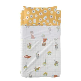 Conjunto de Lençóis HappyFriday Mr Fox World Trip Multicolor Berço de Bebé 2 Peças de HappyFriday, Roupa de cama para berços ...