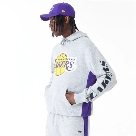 Felpa con Cappuccio Uomo New Era La Lakers NBA Grigio di New Era, Uomo - Rif: S64142090, Prezzo: 63,38 €, Sconto: %