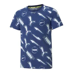 Camisola de Manga Curta Infantil Puma AOP Azul escuro de Puma, Menino - Ref: S6432610, Preço: 21,09 €, Desconto: %