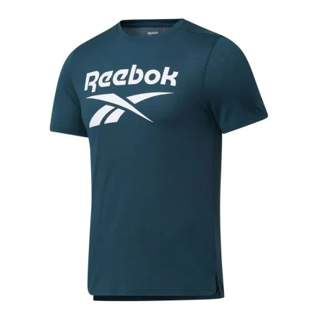 Camisola de Manga Curta Homem Reebok Workout Ready Supremium Ciano de Reebok, Homem - Ref: S6434738, Preço: 25,03 €, Desconto: %