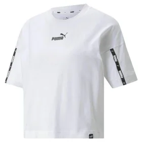 T-shirt à manches courtes femme Puma Power Tape Cropped Blanc de Puma, Femme - Réf : S6436666, Prix : 22,14 €, Remise : %