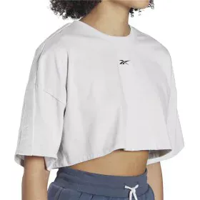 Camisola de Manga Curta Mulher Reebok Fitness Crop Vector Velour Cinzento claro de Reebok, Mulher - Ref: S6437930, Preço: 26,...