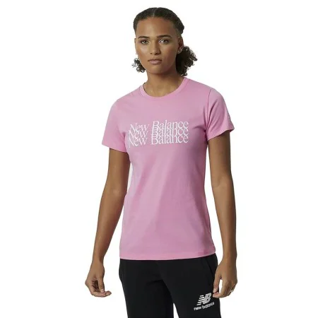 Camisola de Manga Curta Mulher New Balance Essentials Celebrate Cor de Rosa de New Balance, Mulher - Ref: S6442061, Preço: 21...