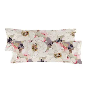 Pillowcase HappyFriday White Peonies Multicolour 45 x 110 cm (2 Units) by HappyFriday, Sheets and pillowcases - Ref: D1613790...