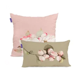 Set of cushion covers HappyFriday White peonies Multicolour 2 Pieces by HappyFriday, Cushion Covers - Ref: D1613792, Price: 1...