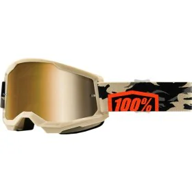 Lunettes de soleil 100 % Downhill Strata 2 Goggle Kombat Beige Taille unique Motocross de 100 %, Couvre-chef - Réf : S6457757...