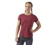 Camisola de Manga Curta Mulher Reebok Work Mesh Vermelho Escuro de Reebok, Mulher - Ref: S6464790, Preço: 20,88 €, Desconto: %