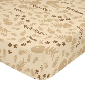 Drap housse HappyFriday Mr Fox Cats Multicouleur 90 x 200 x 32 cm de HappyFriday, Draps et taies d'oreiller - Réf : D1613851,...