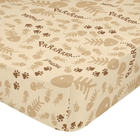 Lençol de baixo ajustável HappyFriday Mr Fox Cats Multicolor 90 x 200 x 32 cm de HappyFriday, Lençóis e capas de almofadas - ...