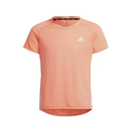 Child's Short Sleeve T-Shirt Adidas Aeroready Three Stripes Salmon by Adidas, Girls - Ref: S6468221, Price: 24,60 €, Discount: %