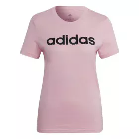 Camisola de Manga Curta Mulher Adidas Loungewear Essentials Slim Logo Cor de Rosa de Adidas, Mulher - Ref: S6468222, Preço: 1...