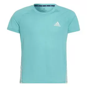 Camiseta de Manga Corta Infantil Adidas Aeroready Three Stripes Aguamarina de Adidas, Niña - Ref: S6468271, Precio: 24,60 €, ...